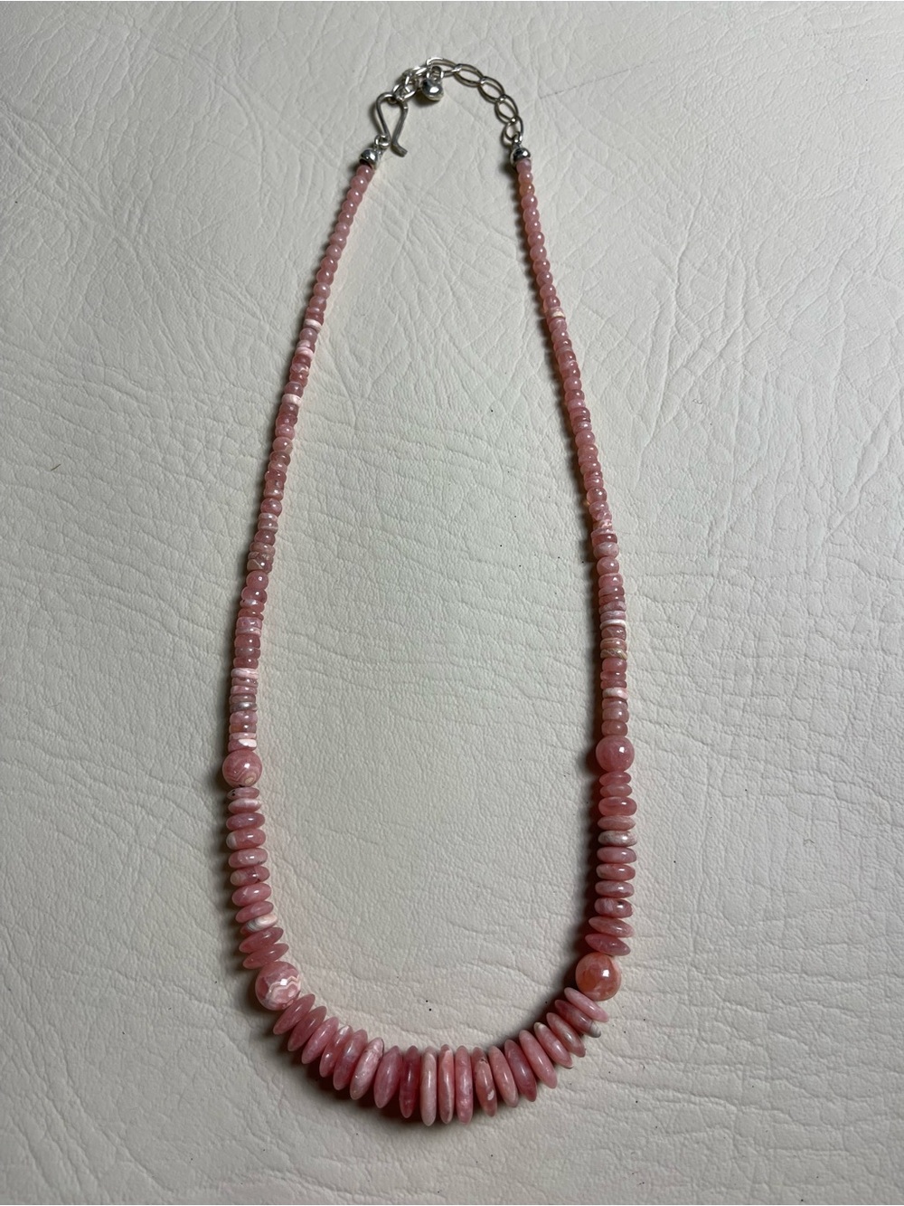 Jay King DTR mine finds Rhodochrosite necklace 925 Sterling Silver, beautiful